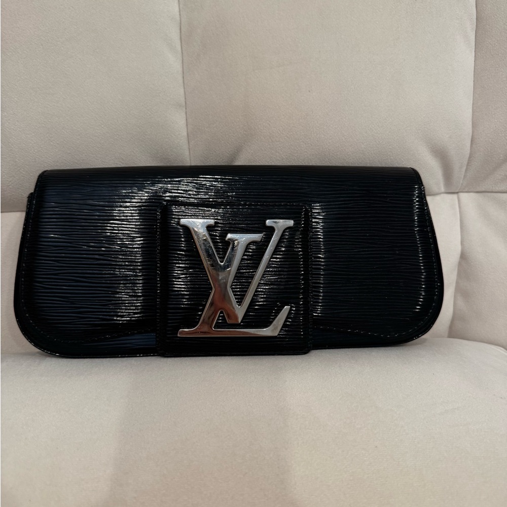 Louis Vuitton Black Patent Leather Evening Clutch